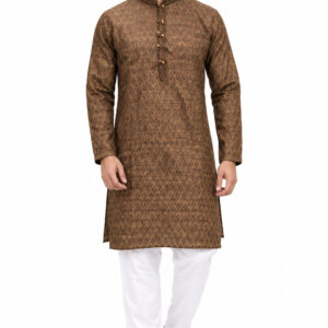 RIVAZ brown kurta pyjama for men 14617 – front view