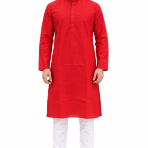 RIVAZ red kurta pyjama for men 25876 – front view