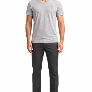 RIVAZ light grey essential T-shirt for men, front view, code 31974