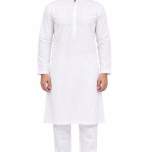 RIVAZ White Kurta Pyjama for Men , 51666, full front view