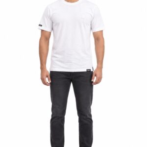 RIVAZ white essential T-shirt for men, front view, code 57345