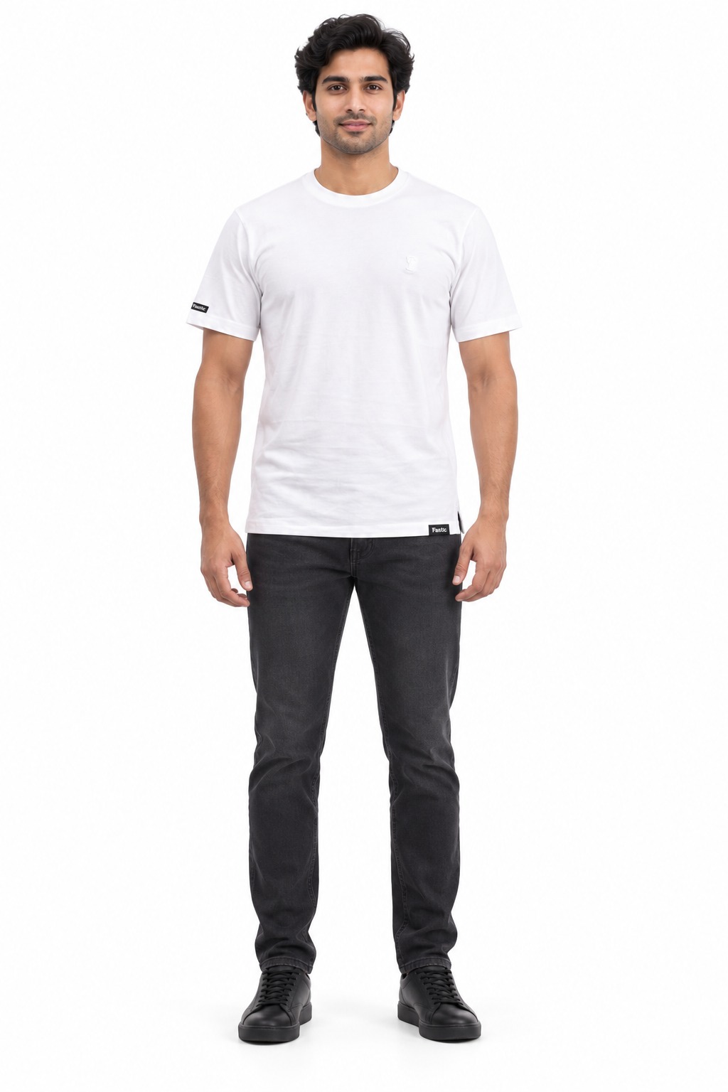 RIVAZ white essential T-shirt for men, front view, code 57345