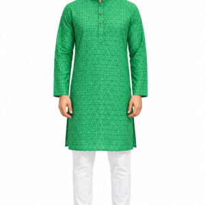 RIVAZ Green Kurta Pyjama for Men , 57539-5, full front view