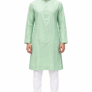 RIVAZ Mint Green Kurta Pyjama for Men , 57539-8, full front view