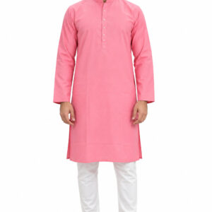 RIVAZ Pink Kurta Pyjama for Men , 57565, full front view