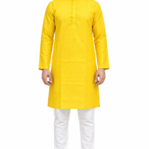 RIVAZ Yellow Kurta Pyjama for Men , 59171-1, full front view