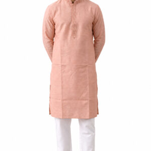 RIVAZ dusty pink men’s kurta pyjama set, full-length front view, code 59843-1