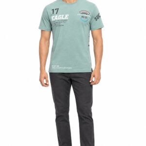 RIVAZ mint green sport graphic T-shirt for men, front view, code 60106 Mint