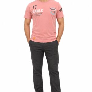 RIVAZ pink sport graphic T-shirt for men, front view, code 60106 Pink