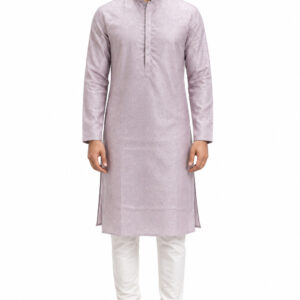 RIVAZ Light lavender Classic Kurta Pyjama Set , 60929, full front view