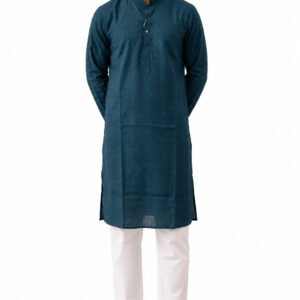 deep teal kurta pyjama for men – RIVAZ 61207 front view