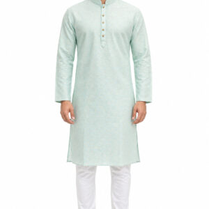 mint green kurta pyjama for men – RIVAZ 61221-1 front view