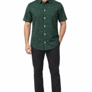 RIVAZ Dark green Small Motif Men’s Shirt – 44422 – front view