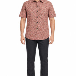 RIVAZ Dusty rose All-Over Print Men’s Shirt – 44526 – front view