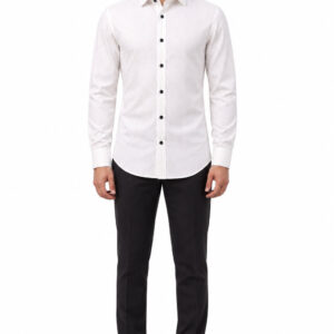 RIVAZ White Plain Men’s Shirt – 6 – front view