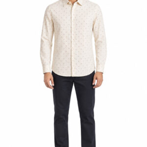 RIVAZ Cream Small Print Men’s Shirt – 47885 – front view
