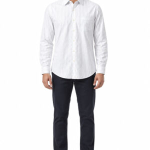 RIVAZ White Subtle Stripe Men’s Shirt – 47927 – front view