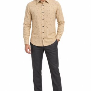 RIVAZ Tan Plain Men’s Shirt – 49638 – front view