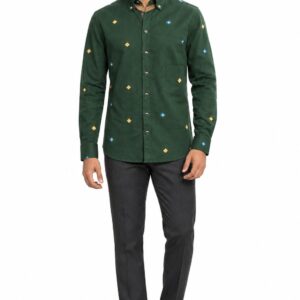RIVAZ Dark green Small Motif Men’s Shirt – 51551-1 – front view