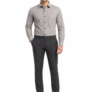 RIVAZ Grey Subtle Print Men’s Shirt – 53142 – front view