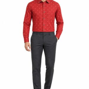 RIVAZ Red Small Print Men’s Shirt – 53324 – front view