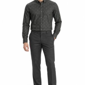 RIVAZ Black Subtle Print Men’s Shirt – 55582 – front view