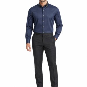 RIVAZ Navy blue Plain Men’s Shirt – 55591 – front view