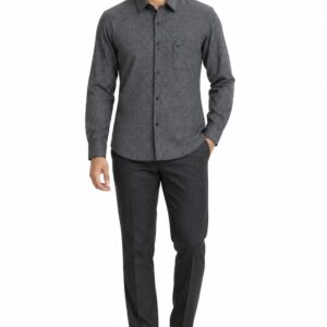 RIVAZ Charcoal grey Subtle Print Men’s Shirt – 56636 – front view