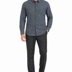 RIVAZ Slate grey Subtle Print Men’s Shirt – 56650 – front view