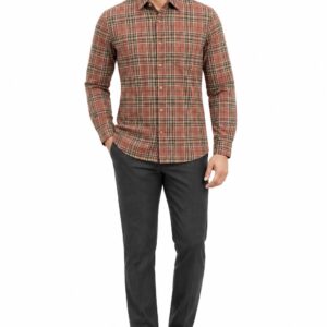 RIVAZ Rust brown Check Men’s Shirt – 57470 – front view