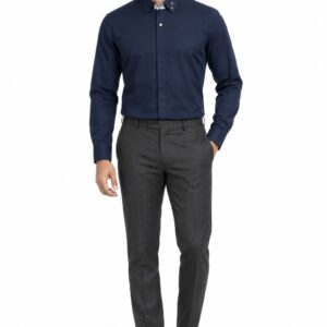 RIVAZ Navy blue Plain Men’s Shirt – 58086 – front view