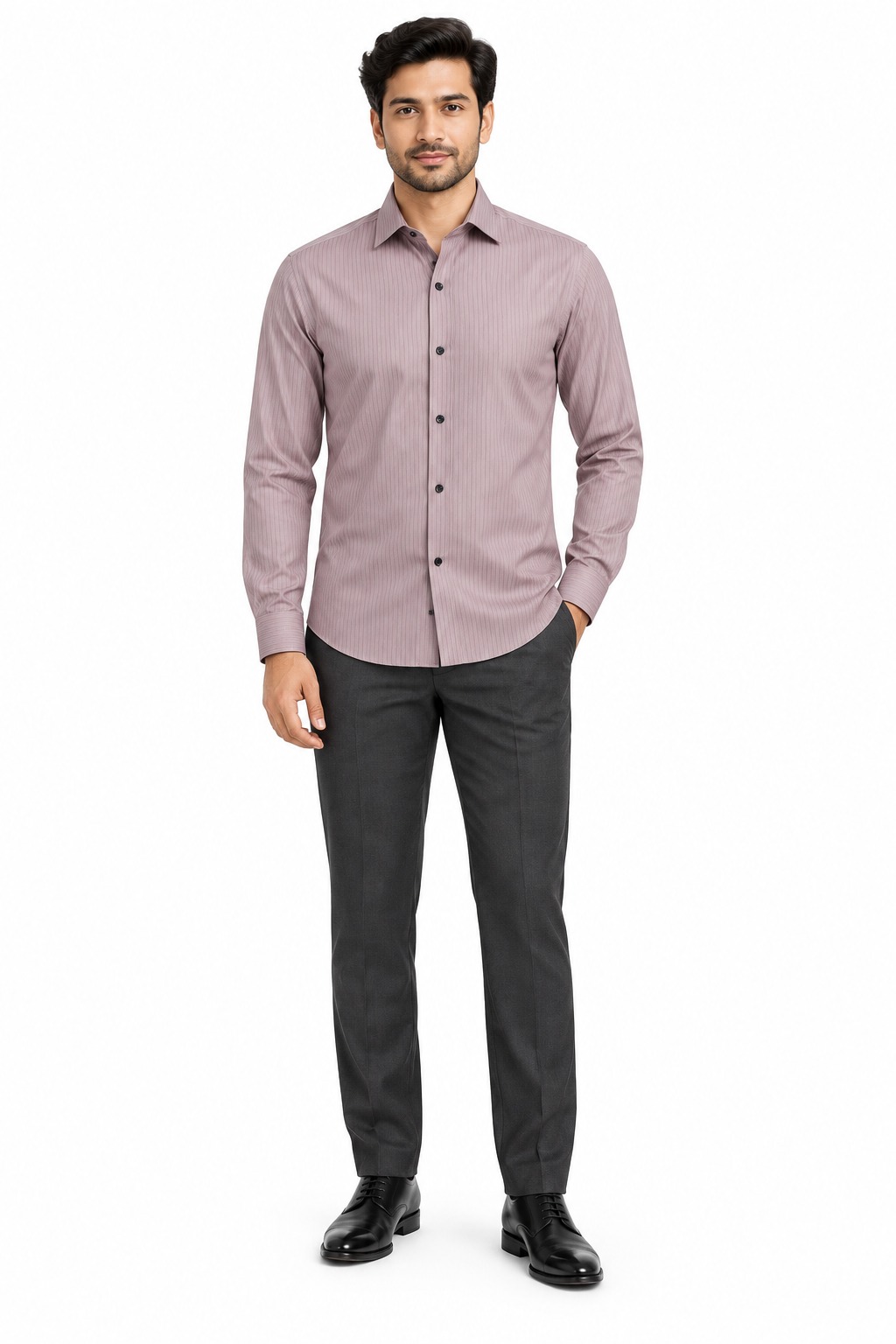 RIVAZ Dusty lilac Plain Men’s Shirt – 58104-1 – front view