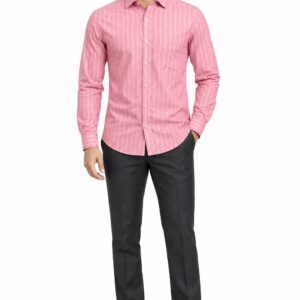RIVAZ Pink Vertical Stripe Men’s Shirt – 58163 – front view