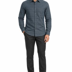 RIVAZ Slate blue Plain Men’s Shirt – 58374 – front view
