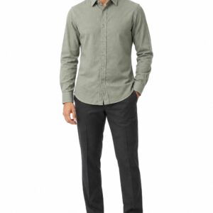 RIVAZ Sage green Plain Men’s Shirt – 58396 – front view