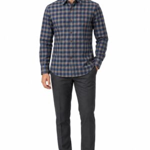 RIVAZ Blue Check Men’s Shirt – 59516 – front view