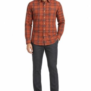 RIVAZ Rust orange Check Men’s Shirt – 59531 – front view