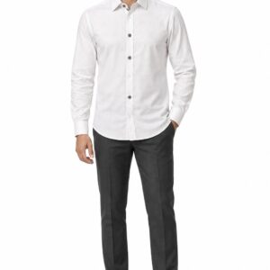 RIVAZ White Plain Men’s Shirt – 59620 – front view