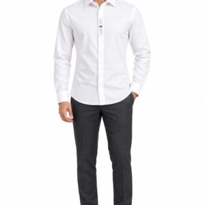 RIVAZ White Plain Men’s Shirt – d-20155 – front view