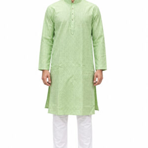 pale green kurta pyjama for men – RIVAZ NO-CODE-1 front view