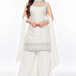 ivory palazzo set, RIVAZ style 60943, full-length front view