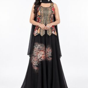black festive set, RIVAZ style 60945, full-length front view