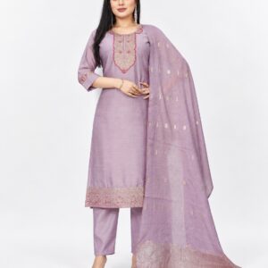 RIVAZ lavender kurti set with dupatta, style 59938, full-length front view