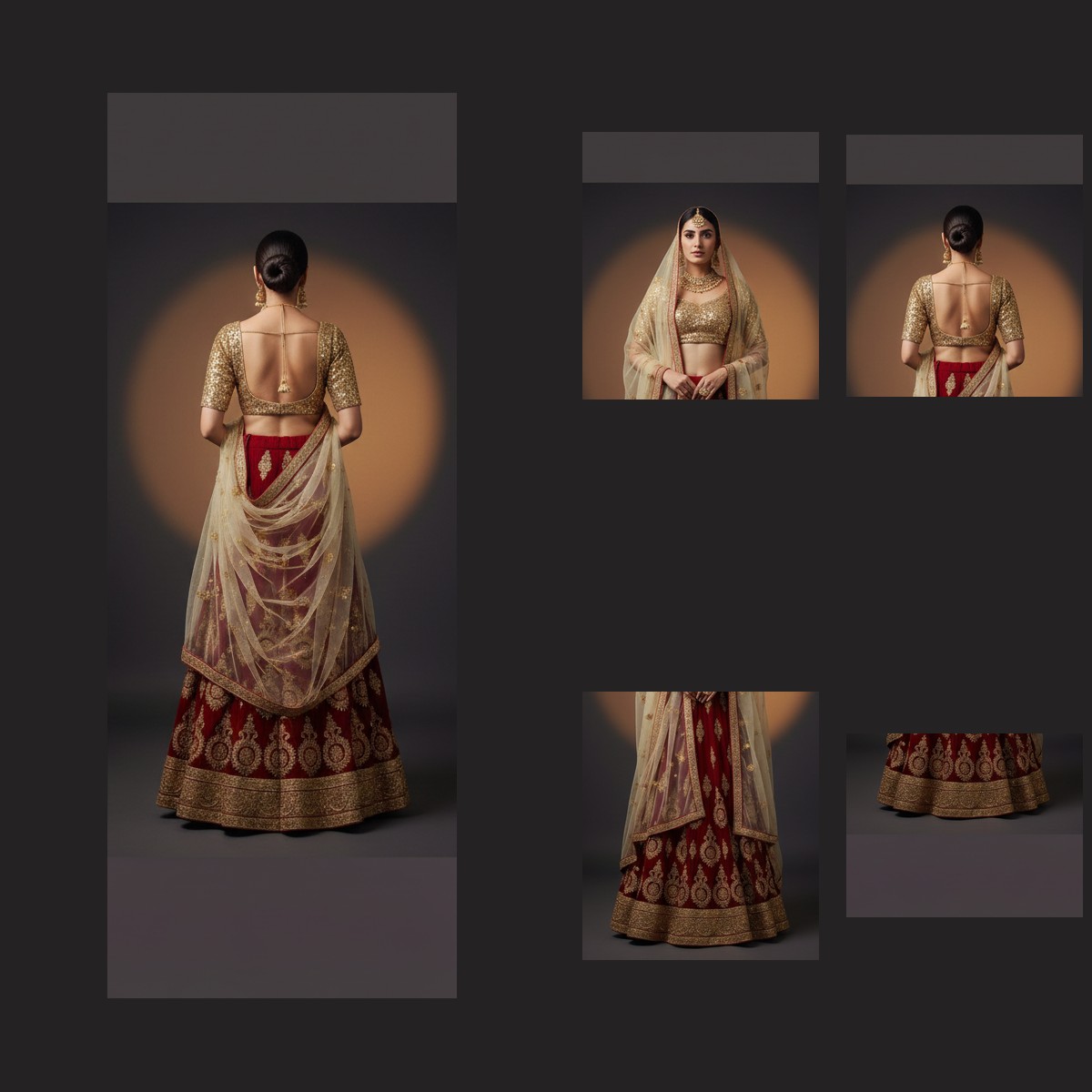 maroon unstitched lehenga 21716-1 – detail view