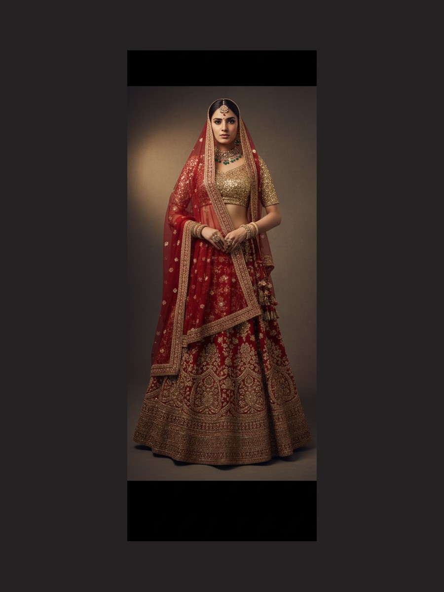 maroon unstitched lehenga 21716 – full front view