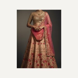 beige unstitched lehenga 22977-1 – full front view