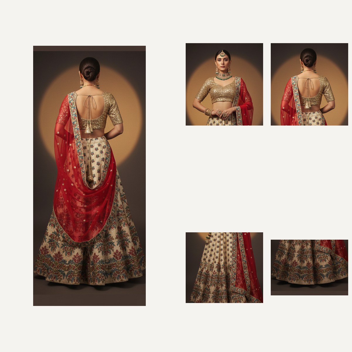 ivory unstitched lehenga 22978-1 – detail view