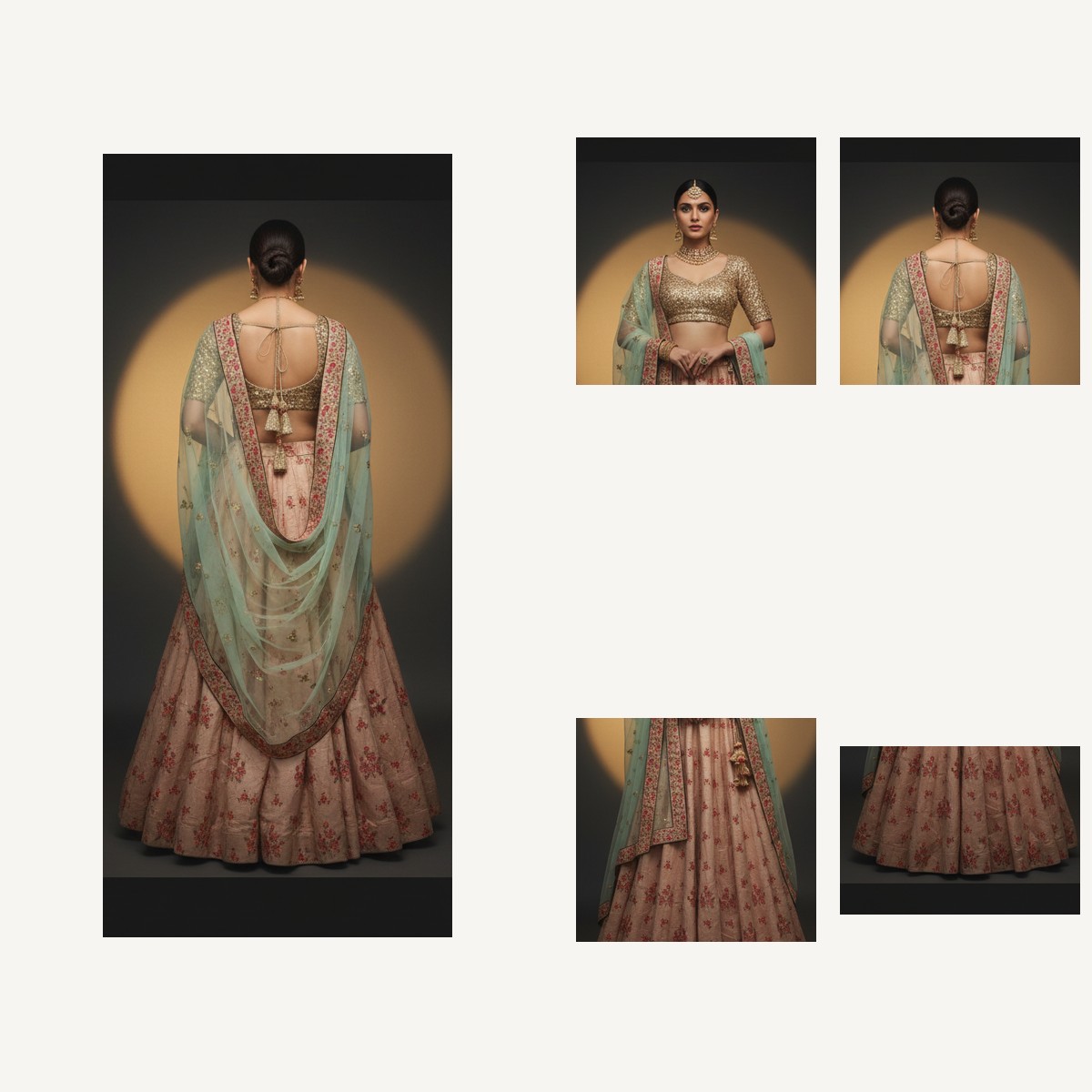 pink unstitched lehenga 27016 – detail view