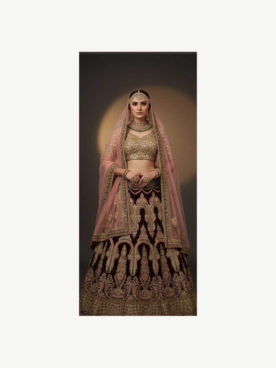 black unstitched lehenga 27027-2 – full front view
