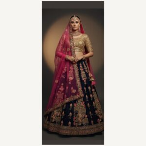 black unstitched lehenga 30977-1 – full front view